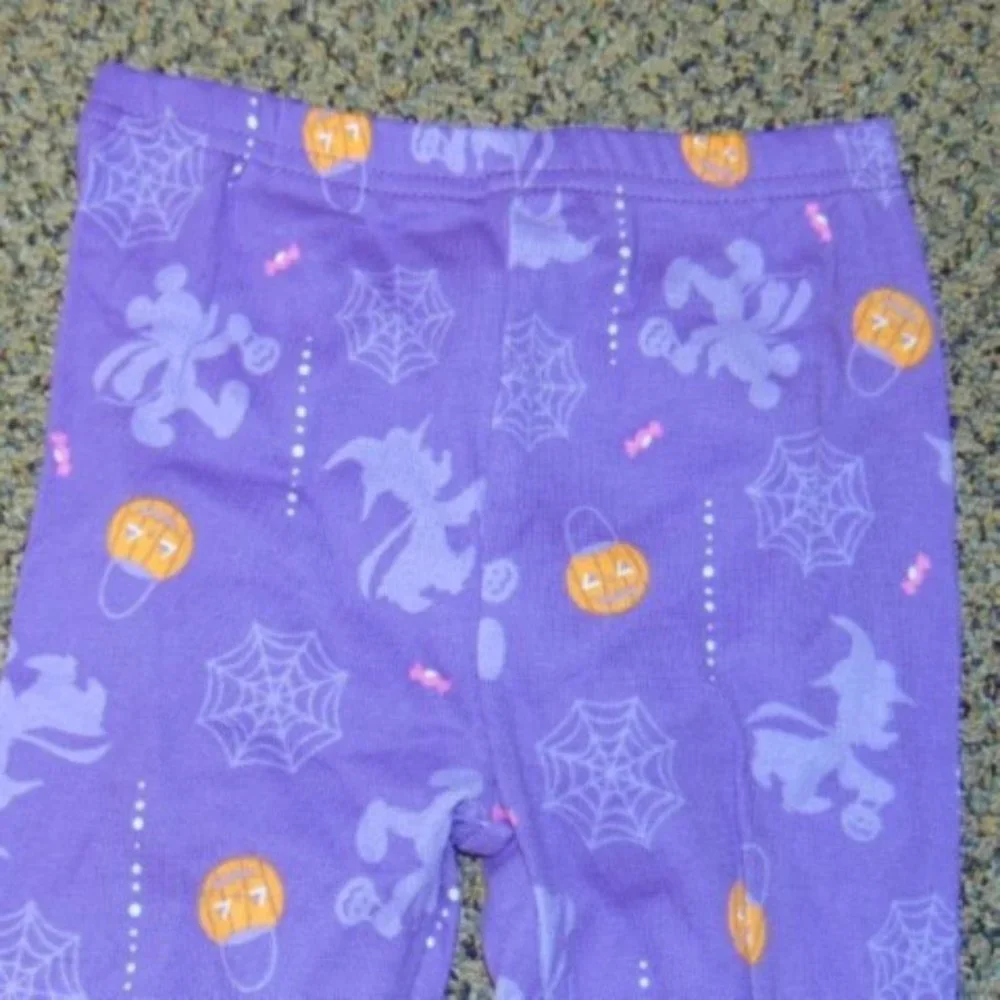 Minnie Mouse Halloween Pajamas 3T Purple White 2 Pc Shirt & Pants Girls Disney